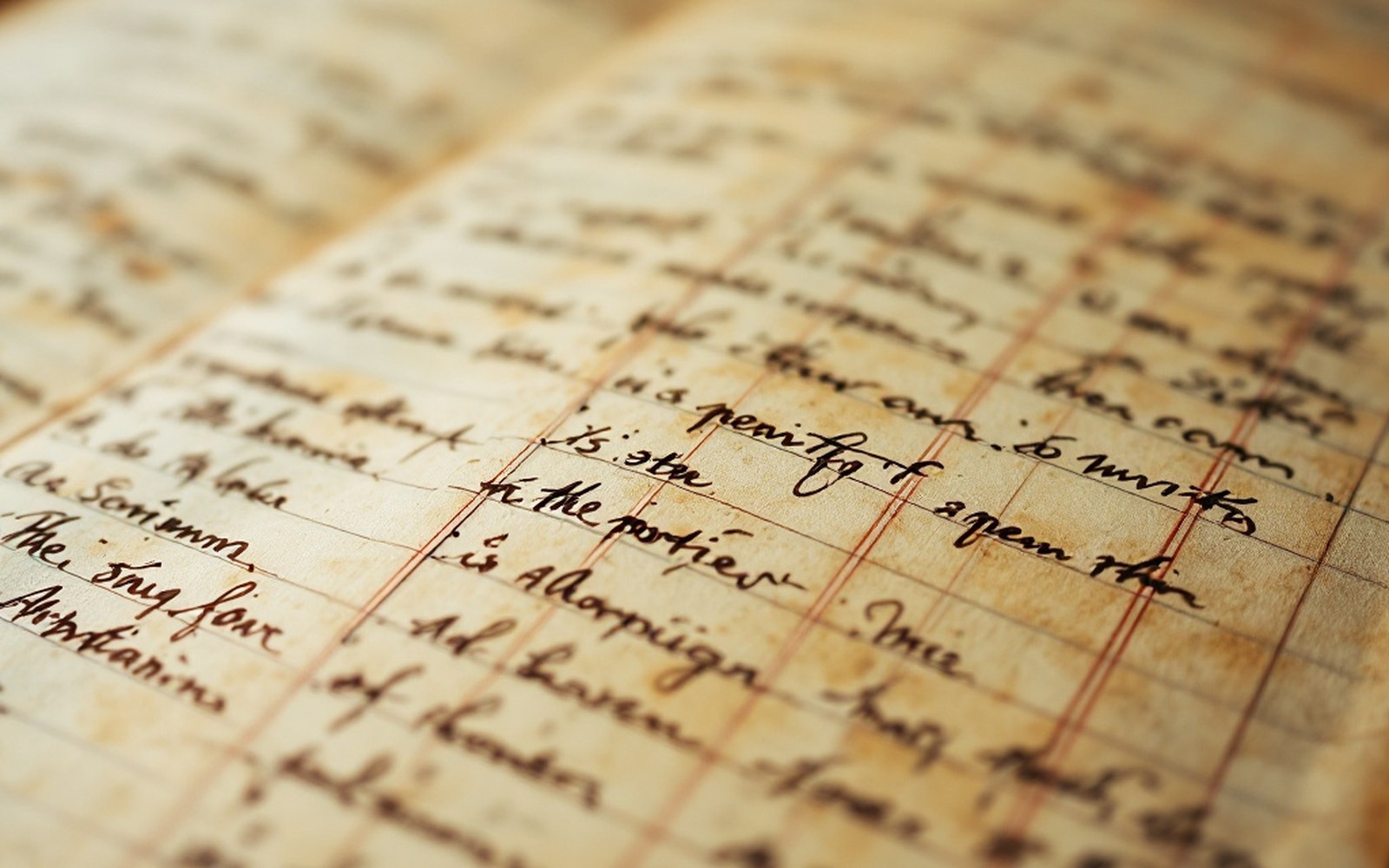 A large handwritten ledger page of ruled columns