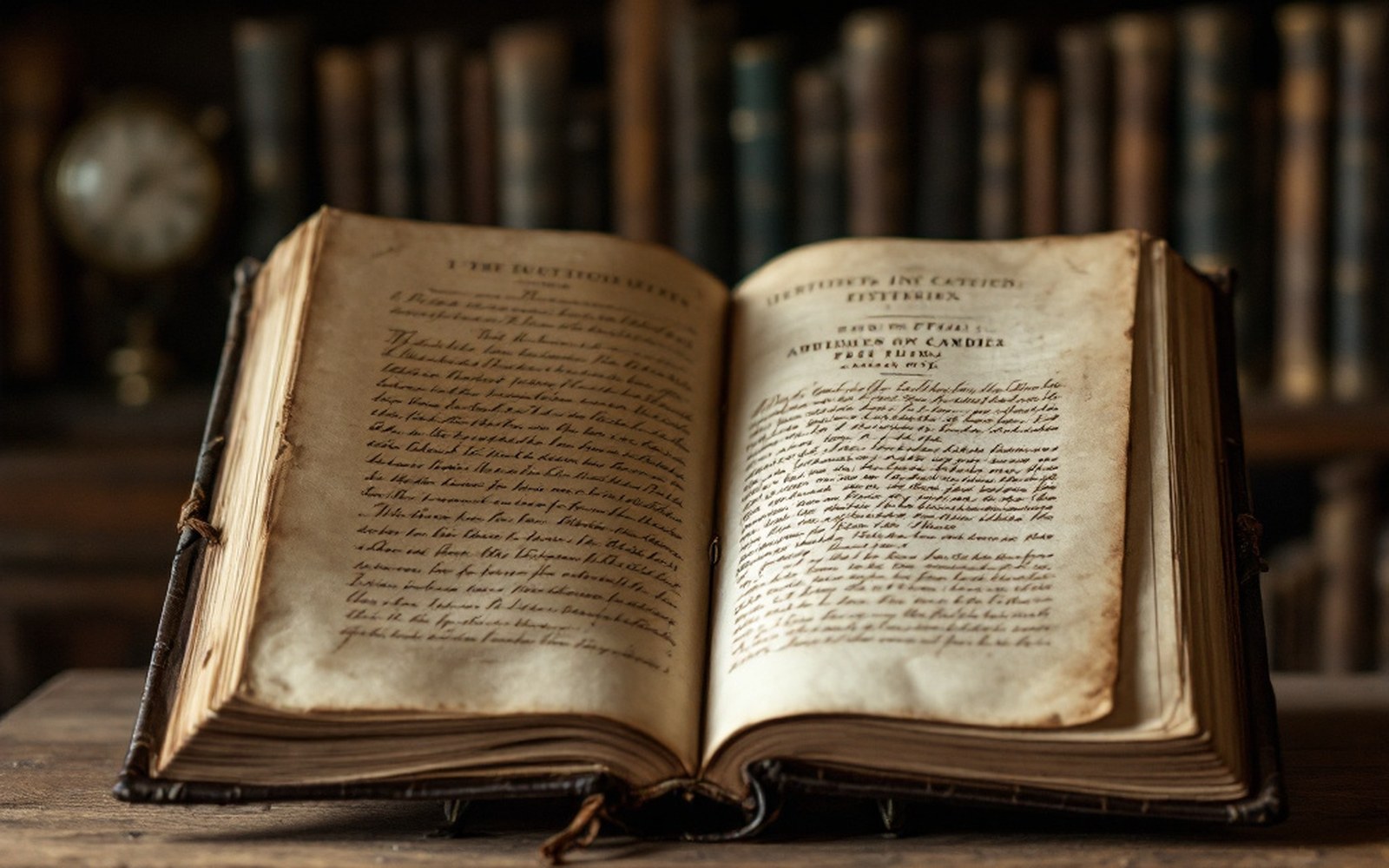 A bound volume of seventeenth-century letters open on a reading stand