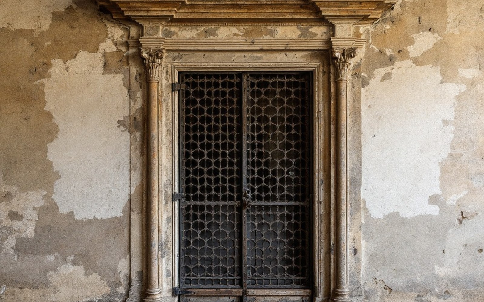 A grille and turn in a convent parlour wall